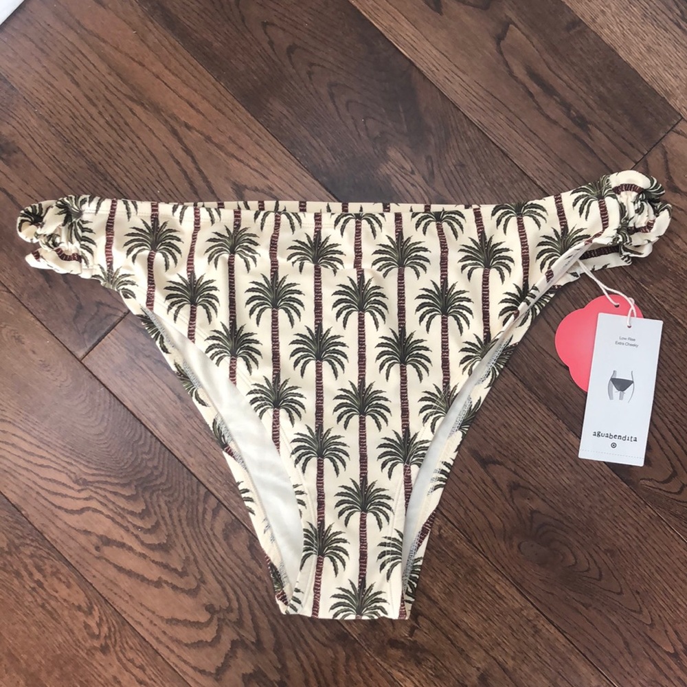 NEW AGUA BENDITA x Target size 1X palm print low rise extra cheeky bikini bottom